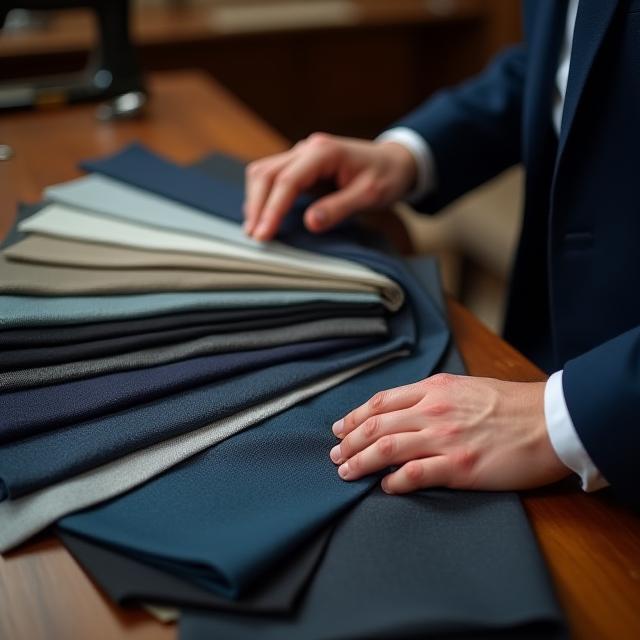 Fabric swatches on consultation table